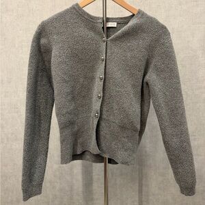 Gray Women's Button-Front Sweater Cardigan
